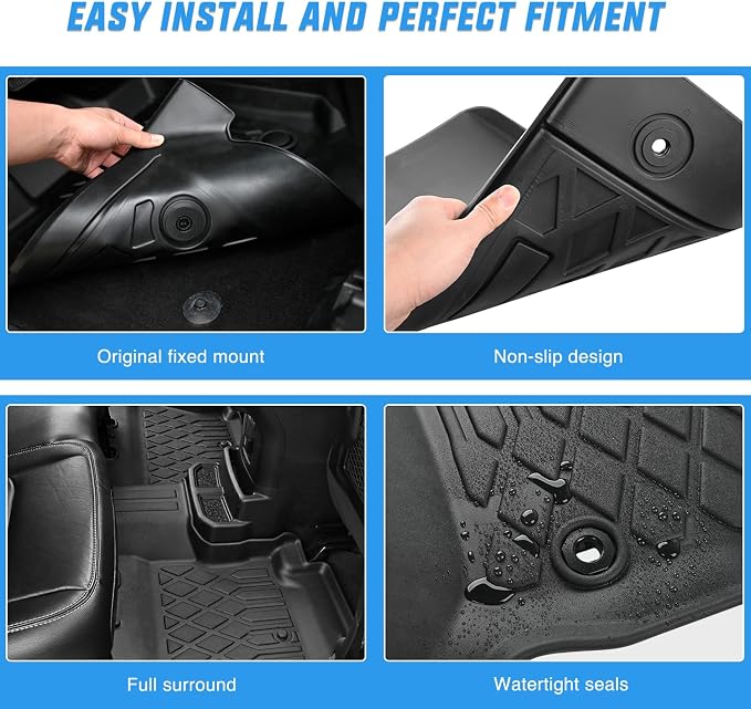 Nilight TPE Floor Mats for Subaru Ascent 7 Seater 2nd Row Bucket Seat 2019 2020 2021 2022 2023 2024 2025 2026 All Weather Custom Fit Heavy Duty Floor Liners