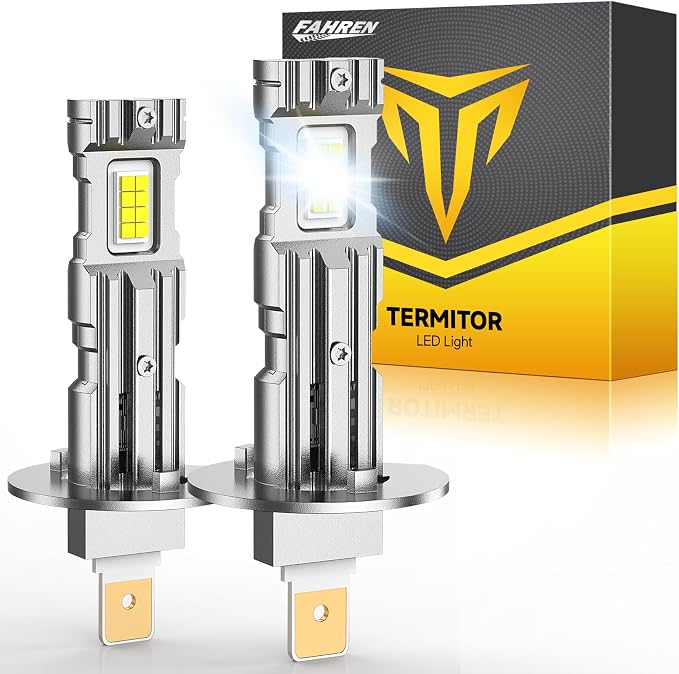 FORENNER 2026 Upgraded H1 Light Bulbs, 50000LM 900% Brightness, 6500K White Super Bright, 1:1 H1 Mini Size Fog Lights No Adapter Required Plug & Play, Canbus Ready, Pack of 2.
