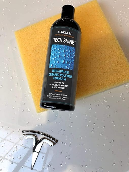 Detail Bundle: Tech Shine & Show Polish - Ceramic Coating for Cars, Liquid Car Wax, Car Polish, Ceramic Polymer Coating, Hydrophobic Top Coat Polish and Sealer, Base Coat Sealant, Applicator