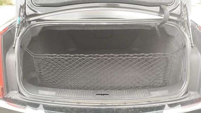 Trunk Organizer for Cadillac CTS (Coupe Sedan ONLY) 2003-2014 – Mesh Car Trunk Organizer – Cargo Net for Coupe, Sedans – Nylon Mesh Netting – Compatible with Cadillac CTS