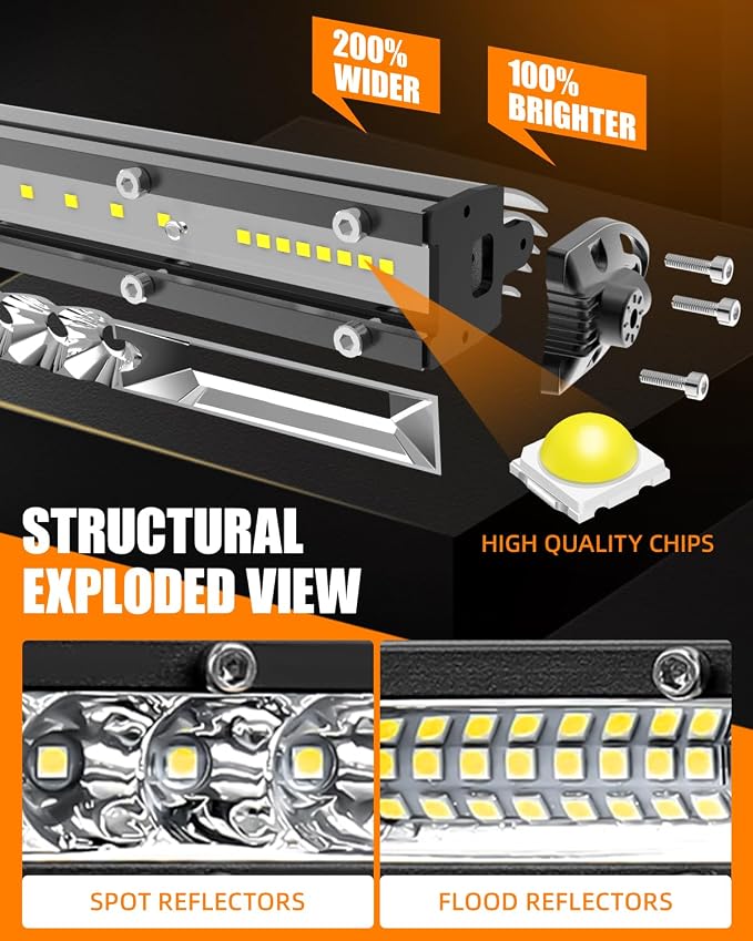 CO LIGHT 40 Inch Single Row Slim LED Light Bar – IP68 Waterproof, Off-Road Spot & Flood Combo Beam – Super Bright Driving/Fog Light Fits Wrangler F150 SUV Polaris RZR ATV UTV