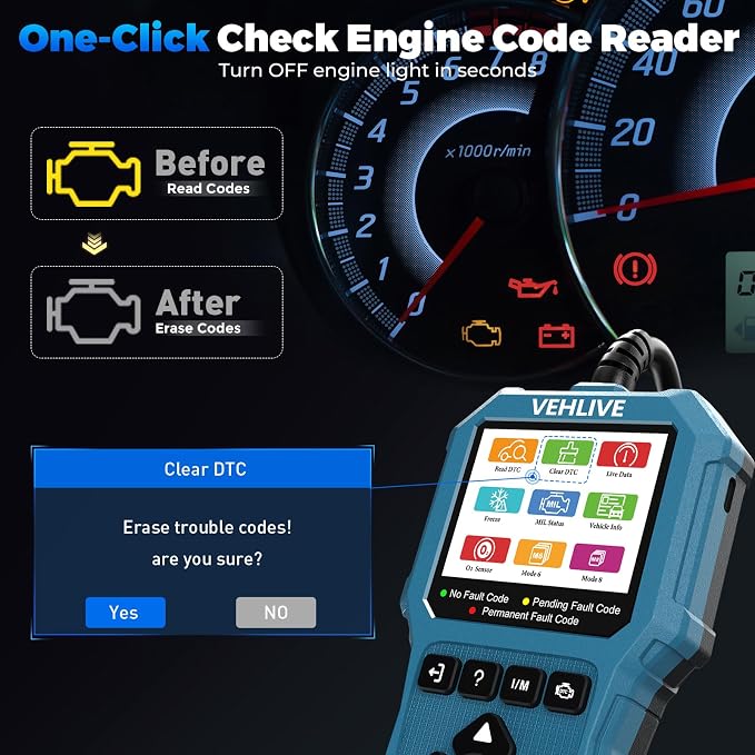 V880 OBD2 Scanner Diagnostic Tool for Car Code Reader/Reset Emissions Test