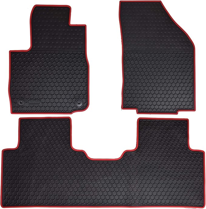 Car Floor Mats Custom Fit for 2018-2024 Chevrolet Chevy Equinox (Not for EV)/2018-2024 GMC Terrain Odorless Washable Rubber All Weather Floor Liners Red