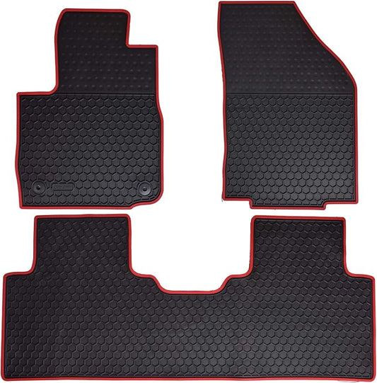 Car Floor Mats Custom Fit for 2018-2024 Chevrolet Chevy Equinox (Not for EV)/2018-2024 GMC Terrain Odorless Washable Rubber All Weather Floor Liners Red