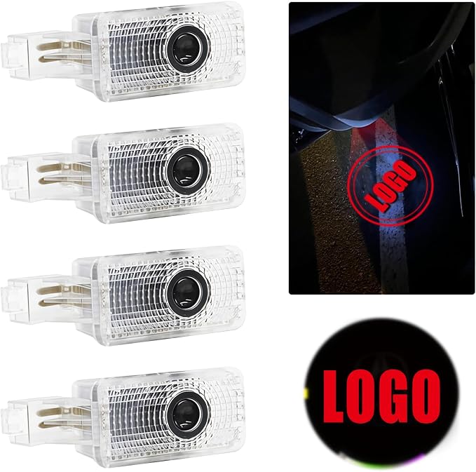 4 Pack Car Led Door Light Logo Projector Compatible with RLX/MDX/ZDX/TLX/TL/RDX Series, HD Welcome Lights Never Fade Door Light LED Puddle Light (Red White)