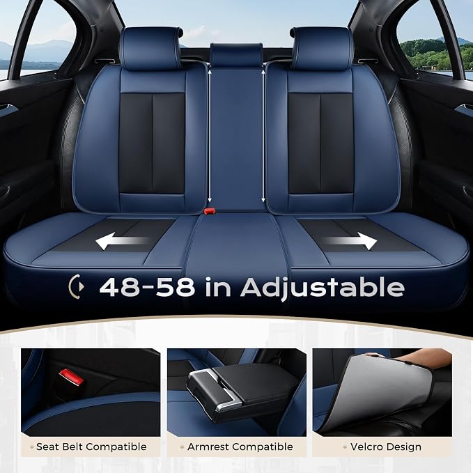 Coverado Car Seat Covers, Seat Covers for Cars, Waterproof Leather Auto Seat Protectors, Leather Car Seat Cushion, Car Interiors Accessories Universal Fit for Most Cars