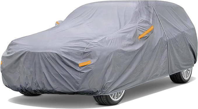 Nilight Car Cover Waterproof All Weather fo SUV, Heavy Duty Outdoor Full Cover Rain Sun UV Protection with Zipper Cotton, Extra Thick Car Covers,Universal Fit for SUV Jeep-Length (Up to 181")