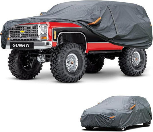 GUNHYI Premium Car Cover Custom Fit Chevrolet Blazer K5, 16 Layers Heavy Duty Car Cover Waterproof All Weather with Zipper Door for Sun Rain Snow Dust Uv Protection