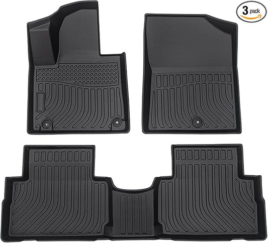 Cartist Custom Fit for Floor Mats Hyundai Santa Fe 2021 2022 2023 (Non-Hybrid) 1st & 2nd Row All Weather Floor Liner Carpet Protection TPE Odorless