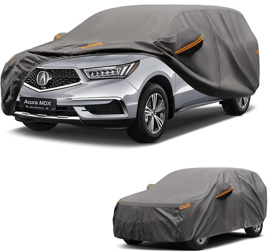Kayme Heavy Duty SUV Car Cover Custom Fit for Acura MDX 2001-2026, Waterproof All Weather Outdoor Full Protection, UV Sun Rain Resistant with Zipper Door & Windproof Straps.