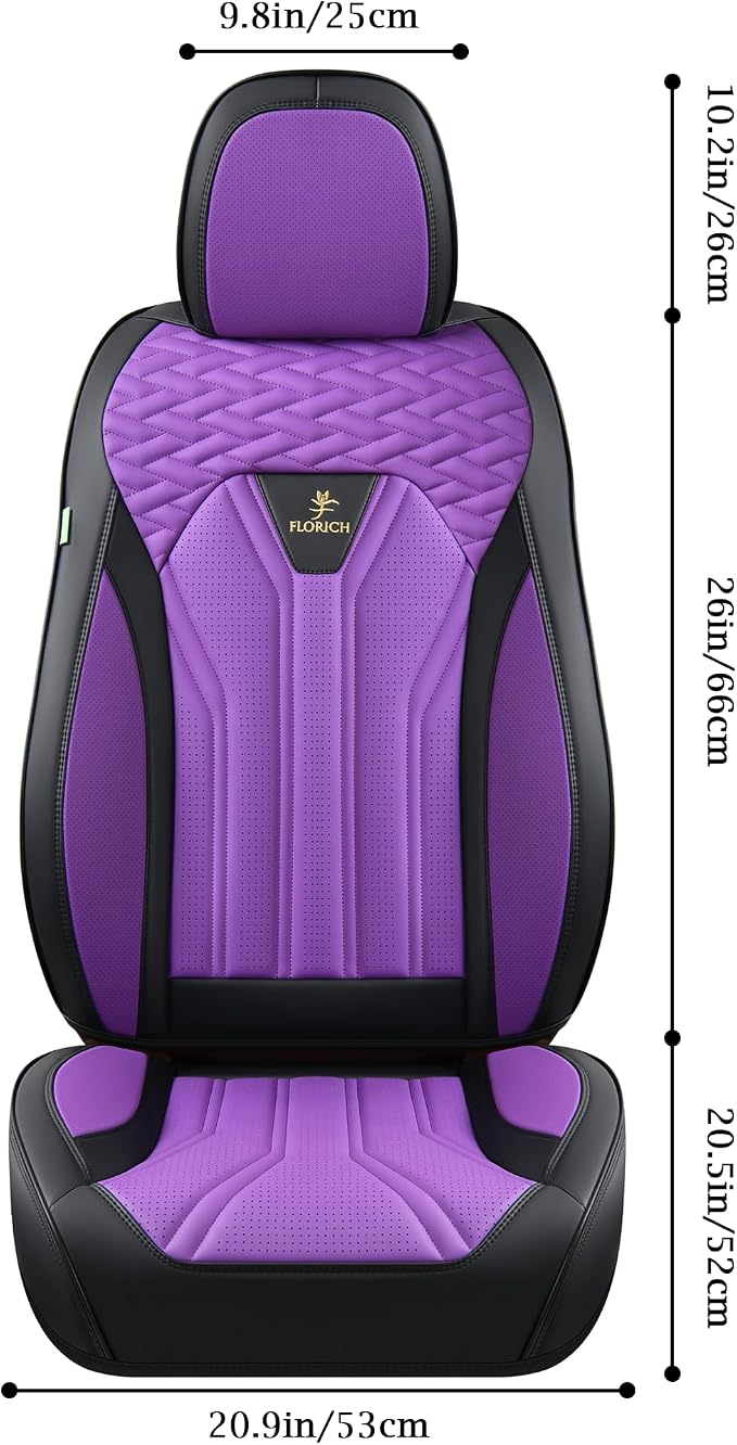 FLORICH Automotive Seat Covers, Seat Covers Full Set, Car Seat Protectors 5 Seats, Purple & Black Automotive Seat Covers Fit for Most Cars Trucks