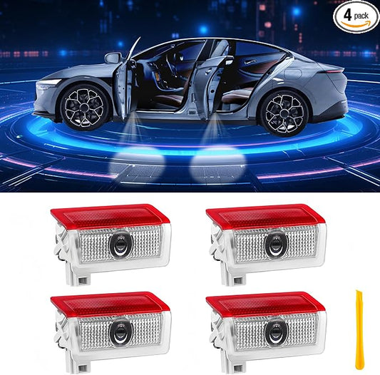Car Door Lights Logo Projector Puddle Lights Compatible with A B C E M GL GLA GLC GLE Class Accessories, No Fade 4K-HD Car Welcome Lights(4 Pack)