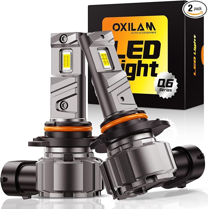 OXILAM 9005/HB3 Fog LED Light Bulb, 900% Brighter 6500K Cool White, Anti-Flicker, 60,000Hrs Lifespan, 9005 LED Light Compatible with Cars Trucks SUVs, Pack of 2