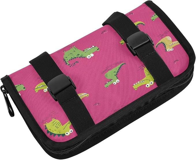 Car Visor Tissue Holder Mask Holder for Car, Car Tissue Box Sun Visor Napkin Holder Car Visor Accessories Adjustable Straps Reusable Durable Easy to Install Pink Funny Crocodiles