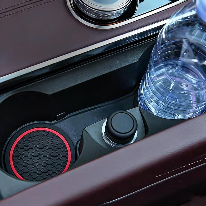 4 Pcs 2.75 Inch Car Coasters, Non-Slip Waterproof PVC for Cars Trucks RVs