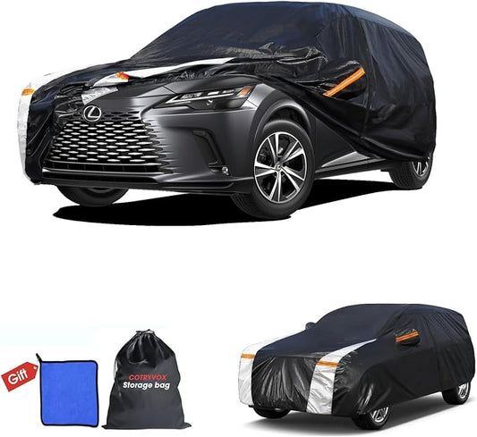 Lexus RX Car Cover 100% Waterproof All Weather, Gift with Towel, 10 Layers SUV Car Cover Custom Fit 2003-2026 RX/RX350/RX450/RX500, Outdoor Car Covers Rain Sun UV Protection with Door Zipper.
