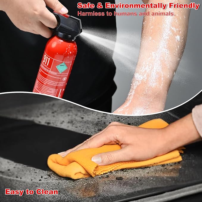Fire Extinguisher for Home with Mount - 2 Pack Upgraded 8-in-1 Portable Fire Extinguishers for Home, Kitchen, Car, Boat, RV, Vehicle - Water-Based Fire Extinguisher for Class A, B, C, K Fires
