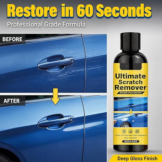 NanoPolix Car Scratch Remover for Vehicles, Car Scratch Repair Paste with Applicator Sponge & Microfiber Cloth, Scratch Remover for Light Scratches, Swirl Marks & Surface Imperfections, 100g