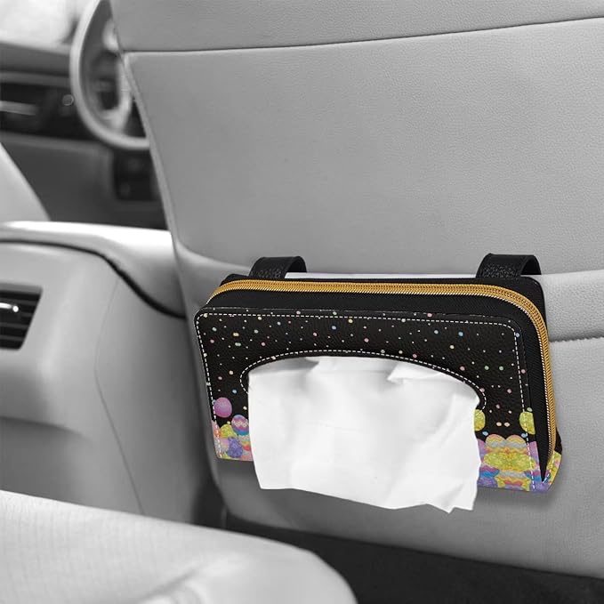 Eggs Car Visor Tissue Holder PU Leather Car Napkin Holder for Sun Visor Napkin Holder Automotive Sun Visor Napkin Holder