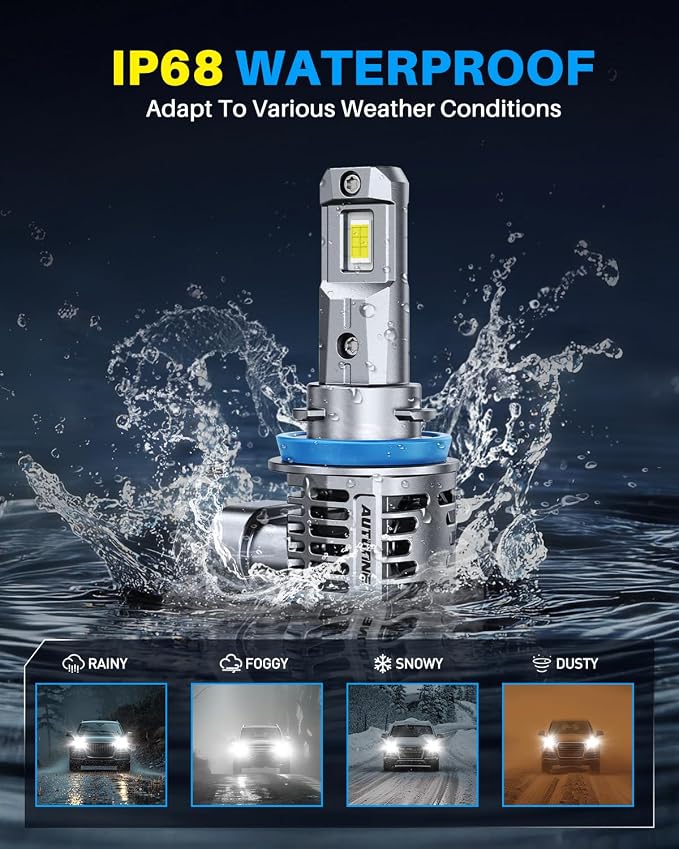 AUTOONE 2026 Upgraded H11 H8 H9 Headlight Bulbs, 1400% Bright 70000 Lumens