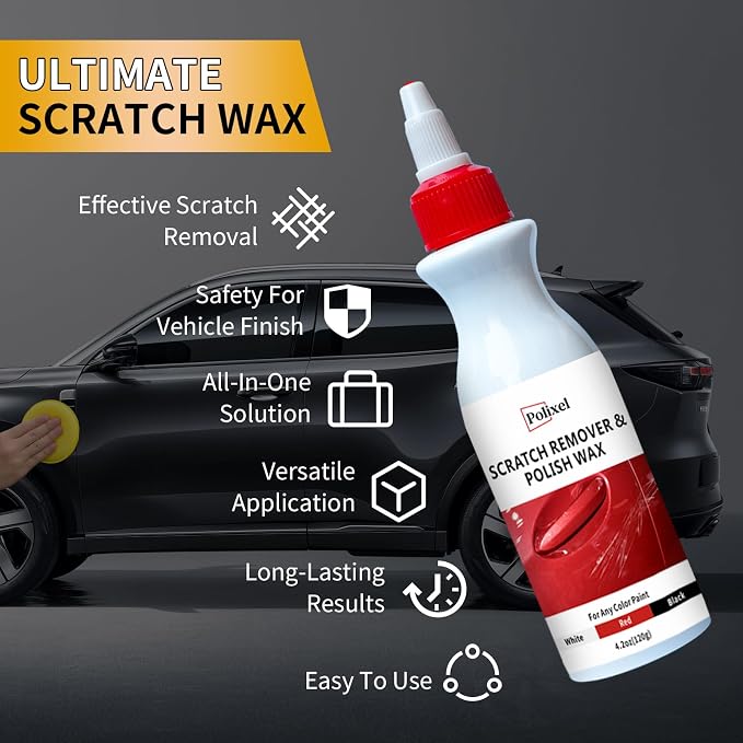 Car Scratch Remover for Vehicles - Rubbing Compound & Car Paint Scratch Repair, Scratch Removal Wax & Swirl Remover for Scuffs - Works on All Cars, Trucks, SUVs - 4.2OZ