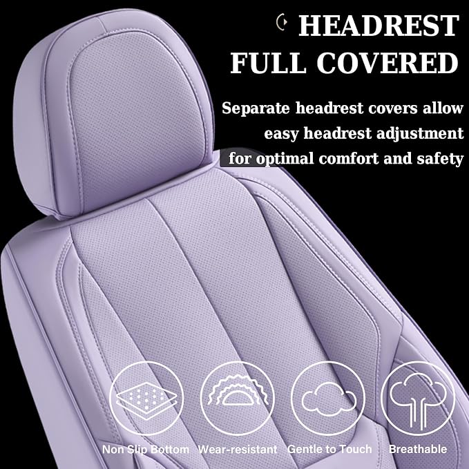 Coverado Car Seat Covers, Seat Covers for Cars, Waterproof Leather Auto Seat Protectors, Leather Car Seat Cushion, Car Interiors Accessories Universal Fit for Most Cars