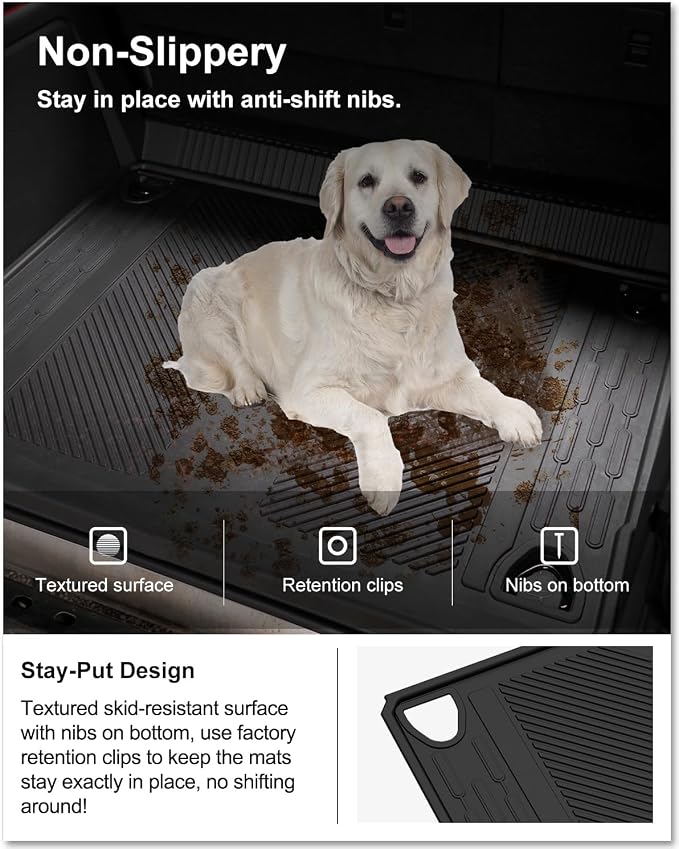 Kiwi Master Cargo Mat for 2021-2026 Ford Bronco 4-Door | OEM Replacement M2DZ-58047A74-BA, Custom Fit All Weather Rear Cargo Liner, Heavy Duty TPE Tray Trunk Mat, Black