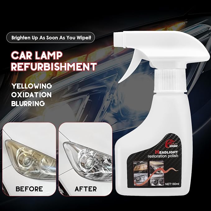 Automotive Headlamp Restoration Fluid Oxidized, Headlight Refurbishment Kit, Professional Car Headlamp Cleaner with Refurbishing Agent