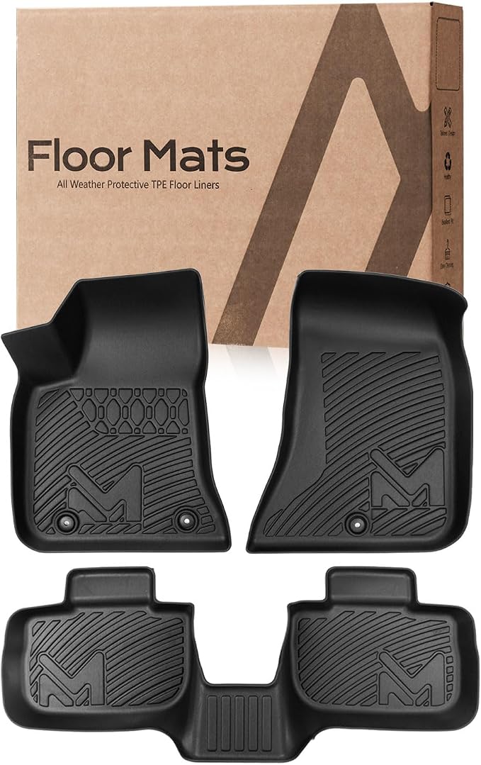 TPE Automotive Floor Mats & Cargo Liner for 2011-2023 Dodge Charger & Chrysler 300 (RWD) Rear-Wheel Drive ONLY, All Weather Cover Protection Waterproof Black Floor Liner Front & Rear Row Full Set