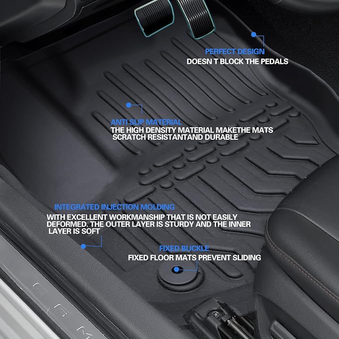 Floor Mats for 2013-2018 Lexus ES350,All-Weather TPE Rubber Floor Mats Fits 1st & 2nd & Row,Anti-Slip Floor Liners Full Set Automobile mats Accessories Black
