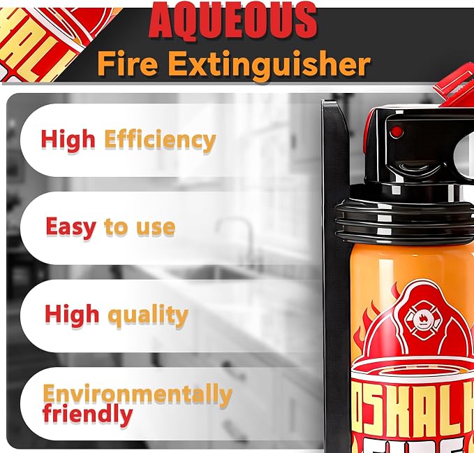 2PCS Mini Fire Extinguishers for Vehicle & Home & Kitchen- Small Portable Car Fire Extinguisher Kit with Brackets - Stay Safe Emergency Suppression for Motorcycle & RV & Kitchen
