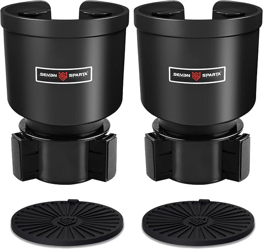 Upgraded Car Cup Holder Expander Adapter with Offset Adjustable Base, Compatible with Yeti 14/24/36/46oz Ramblers, Hydro Flasks 32/40oz, Other Large Bottles Mugs in 3.5"-4.0", 2 Pack