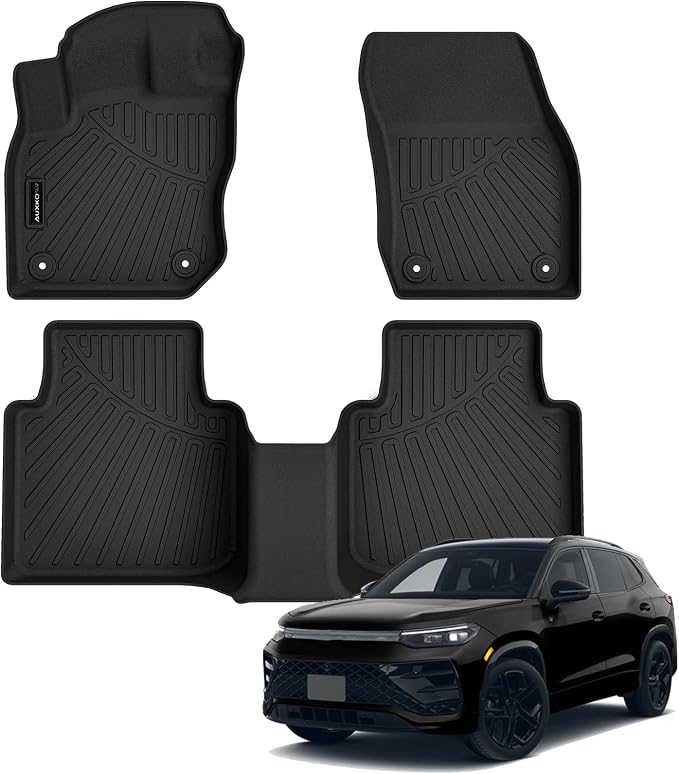 Auxko All Weather Floor Mats for Volkswagen Tiguan 2025 2026 TPE Liners All Season Accessories Guard Odorless Anti-Slip Floor Liners for Volkswagen Tiguan 2025 2026