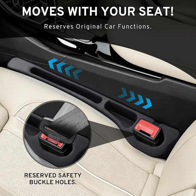 Car Seat Gap Filler Organizer for Mazda CX5 CX-5 Mazda 3 Cx90 Cx30 Cx50 | 2027 2026 2025 2024 2023-2000, Plug With Storage Slot Strip, No-Drop Seat Side Gap, Phone Holder, 2 Pack