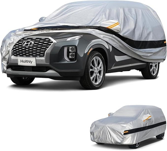 10 Layers SUV Car Cover Custom Fit for Hyundai Palisade (2019-2024) Waterproof All Weather for Automobiles, Outdoor Full Cover Rain Sun UV Protection.Silver