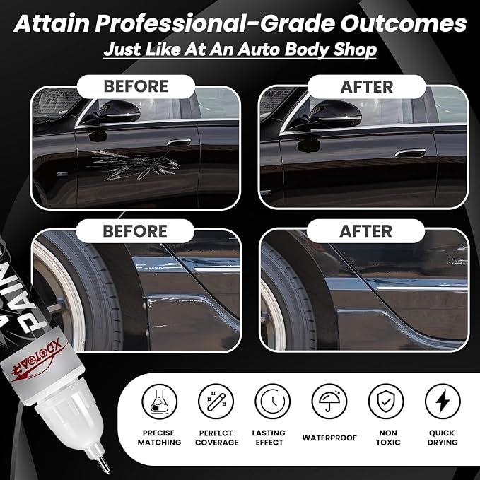 Pearl Black Touch Up Paint for Cars, Universal and Color Accurate Automotive Scratch Repair Pen, Lasting Auto Scratch Remover, Quick Drying, Weather Resistant, Easy to Use, Versatile Use