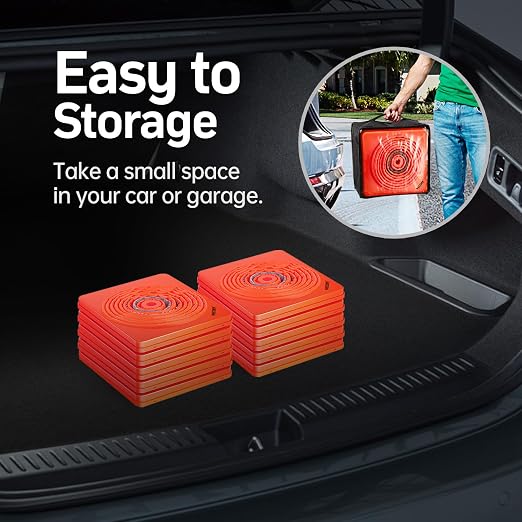 BATTIFE [4 Pack] 28 Inch Collapsible Traffic Safety Orange Cones, Multi Purpose Pop-up Cones and Reflective Collar, for Road Parking, Driving Practice