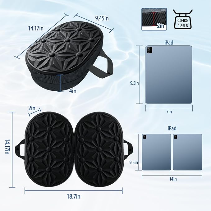 Cooling Gel Enhanced Memory Foam Seat Cushion, Desk Chair Seat Cushion, Office Chair Cushions, Foldable Portable, Back Sciatica Coccyx Tailbone Pain Relief, Driving Car Airplane Wheelchair Bleachers