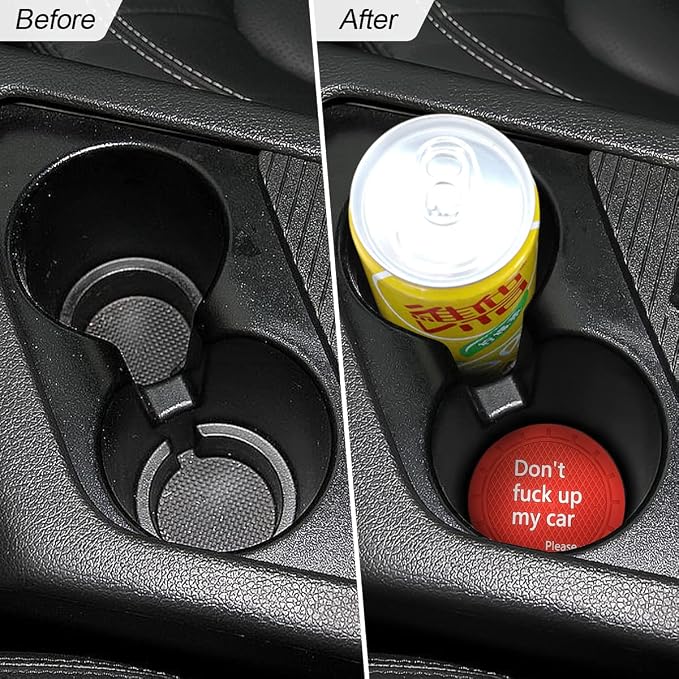 8sanlione 2 Pack Car Cup Holder Coasters, 2.75 Inch Non-Slip PVC Insert Cup Coaster, Anti-Scratch Auto Cup Mats for Women Men, Vehicle Interior Accessories Universal for Car, SUV, Truck (D Red/2PCS)