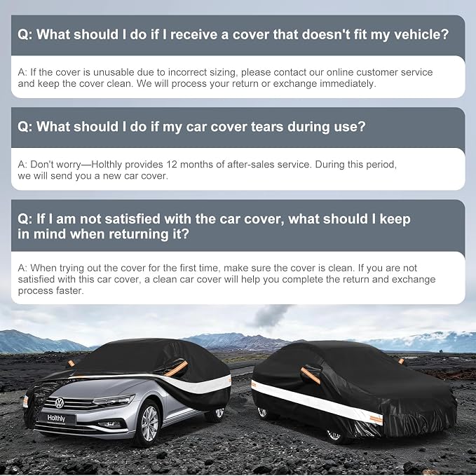 10 Layers Sedan Car Cover Custom Fit for Volkswagen Passat (1994-2026), Waterproof All Weather for Automobiles, Outdoor Full Cover Sun Dust Rain Protection with Cotton. Black