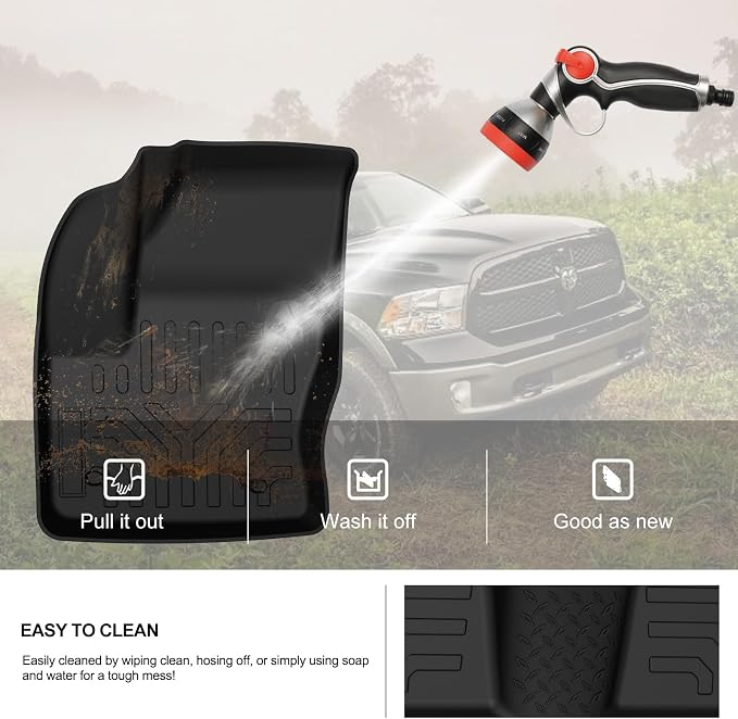 Kiwi Master Floor Mats for 2013-2019 Ford Escape/C-Max | Custom Fit All Weather Car Mats, Heavy Duty TPE Floor Liners, Front & Rear 2 Row Set, Black
