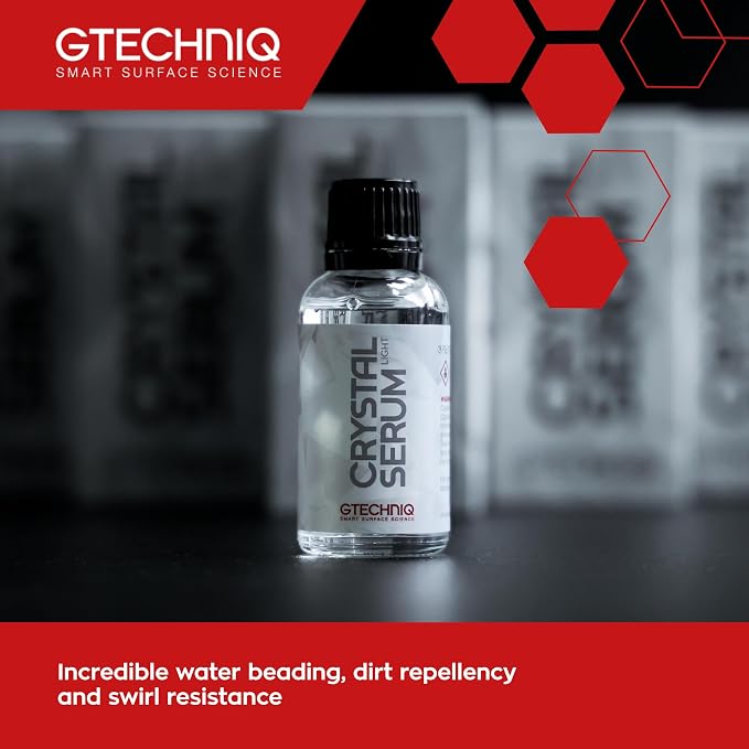 Gtechniq Crystal Serum Light Ceramic Coating for Cars, 1.7 fl oz | High Gloss Shine, Swirl and Chemical Resistance, Up to 5 Years Protection