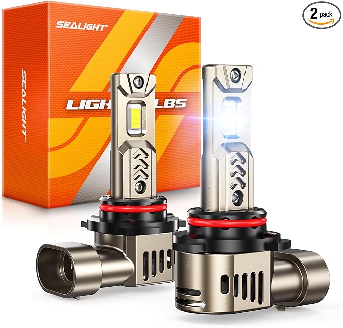 SEALIGHT 9005/HB3 LED Bulbs 2026 1:1 Real Design, 1000% Super Bright L2S 9005 Bulb, 45000LM Output and 6500K Cool White, 20 Year+ Extended Lifespan, 3 Min Plug and Play, Pack of 2
