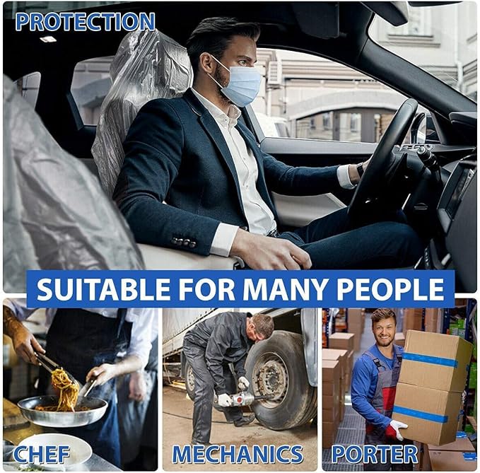 200 Pieces Disposable Seat Covers, Car Disposable Universal Plastic Seat Covers for Airplane Seats, Salon Chairs, Restaurant Seats, Bus Seats & More