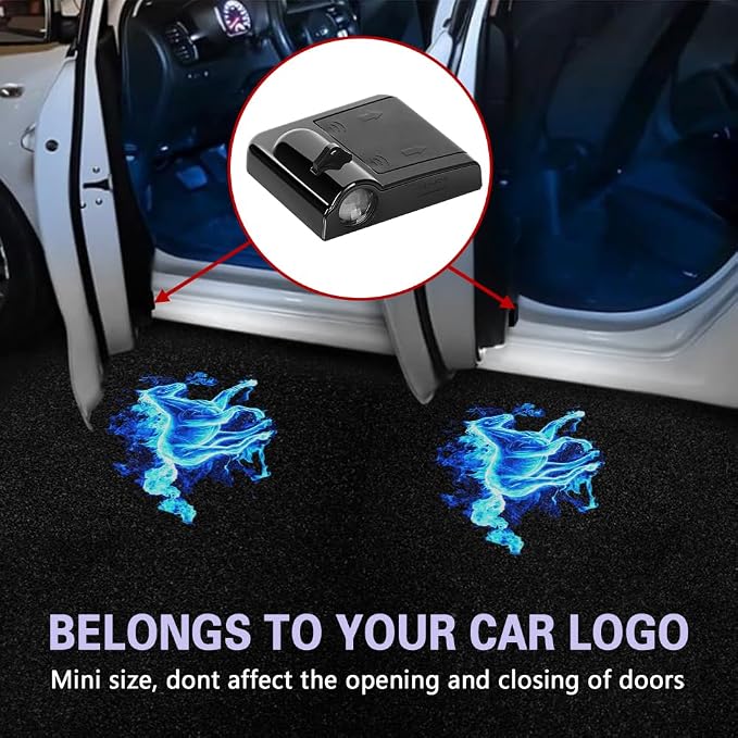 Zufoty 2PCS Car Door Light Projector, Wireless LED Car Door Paste Welcome Courtesy Light, LED Courtesy Ghost Shadow Welcome Lamp, Universal Car Accessories Fits Most Car SUV Truck