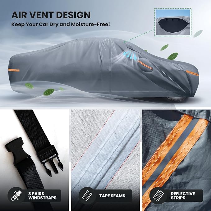 Waterproof Corolla Cross(2020-2026) Car Cover with Breathable Vents, [Upgrade] Premium Covers with Cotton Liner and Zipper Door