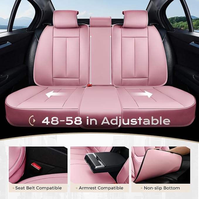 Coverado Car Seat Covers, Seat Covers for Cars, Waterproof Leather Auto Seat Protectors, Leather Car Seat Cushion, Car Interiors Accessories Universal Fit for Most Cars