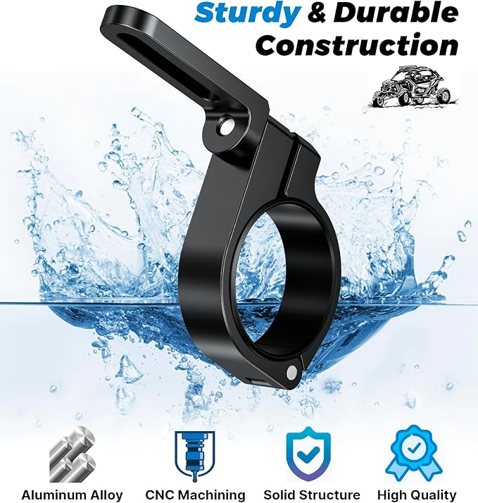 VAZESWIN 2 PCS UTV Light Bar Mounts, Off-Road Light Bar Mounting Brackets | Aluminium Alloy, 360° Adjustable Bar Clamps for 1.5"/1.75"/1.85"/2"/2.1" Roll Cage Roof Rack Bumper, for ATV Jeep Boat Truck