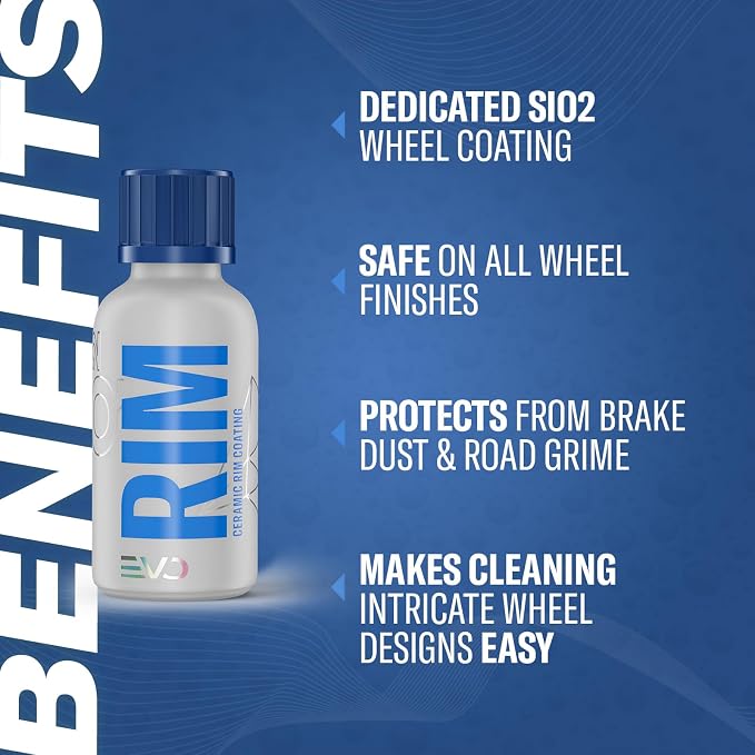GYEON Rim Ceramic Wheel Coating Kit Brake Dust Repellent Self-Cleaning 30ml | SiO2 ceramic wheel coating repels brake dust and road grime so wheels stay cleaner and rinse off faster between washes.