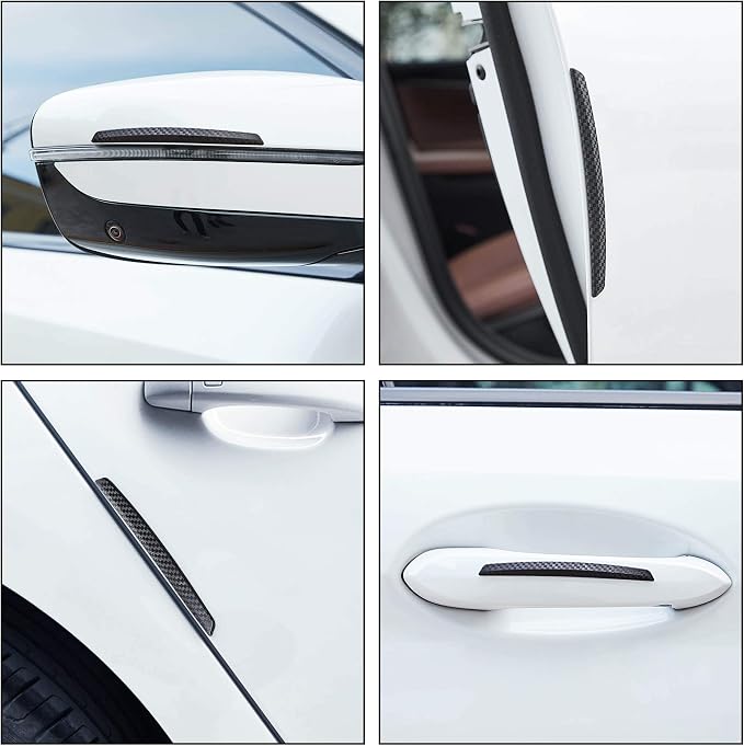 TOMALL 4 Pcs Car Door Anti-Collision Strip Door Edge Guards Anti-Rub Protector Trim Carbon Fiber Texture Car Door Corner Bumper Protector Anti-Scratch Universal for All Cars SUV (I)